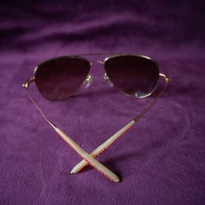Gold-tone aviator sunglasses